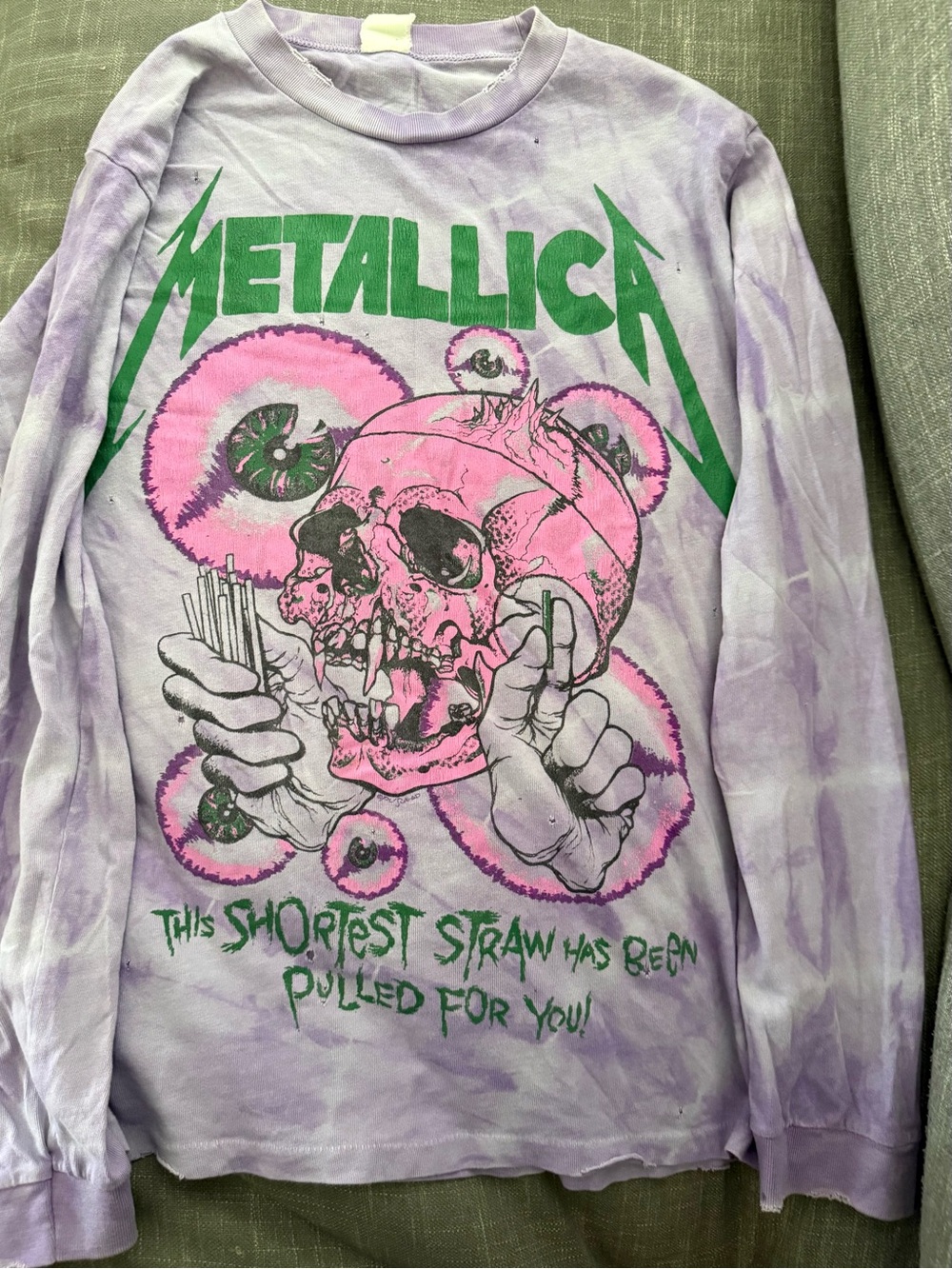 MadeWorn Purple Tie-Dye Band Graphic Tee with Pink Accents